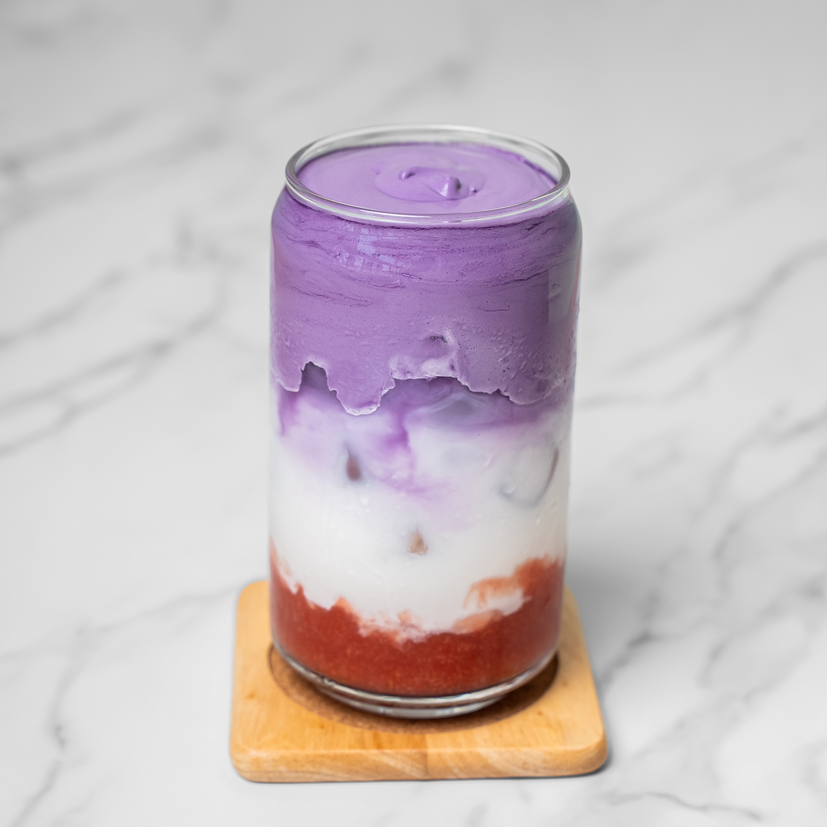 Iced Ube Strawberry Latte